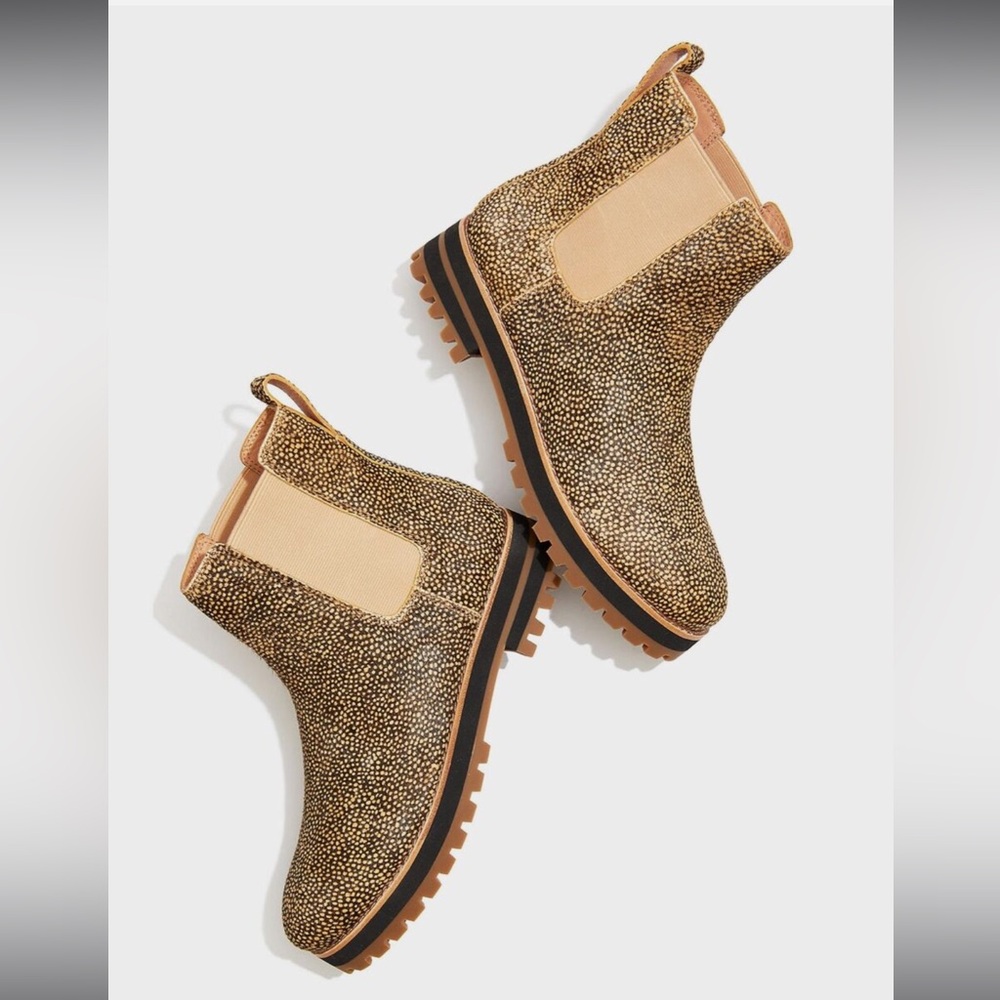 Madewell Ivy Chelsea Mini Dot Calf Hair Boot.